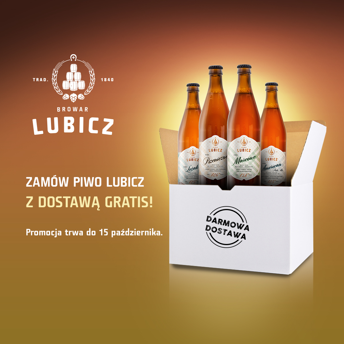 Browar Lubicz dostępny już w całej Polsce! Dostawa gratis do 15 października.